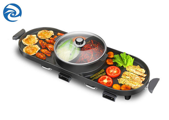 les grils 2200W électriques grille des poêles sans fumée, pot chaud d'intérieur du barbecue 220V électrique